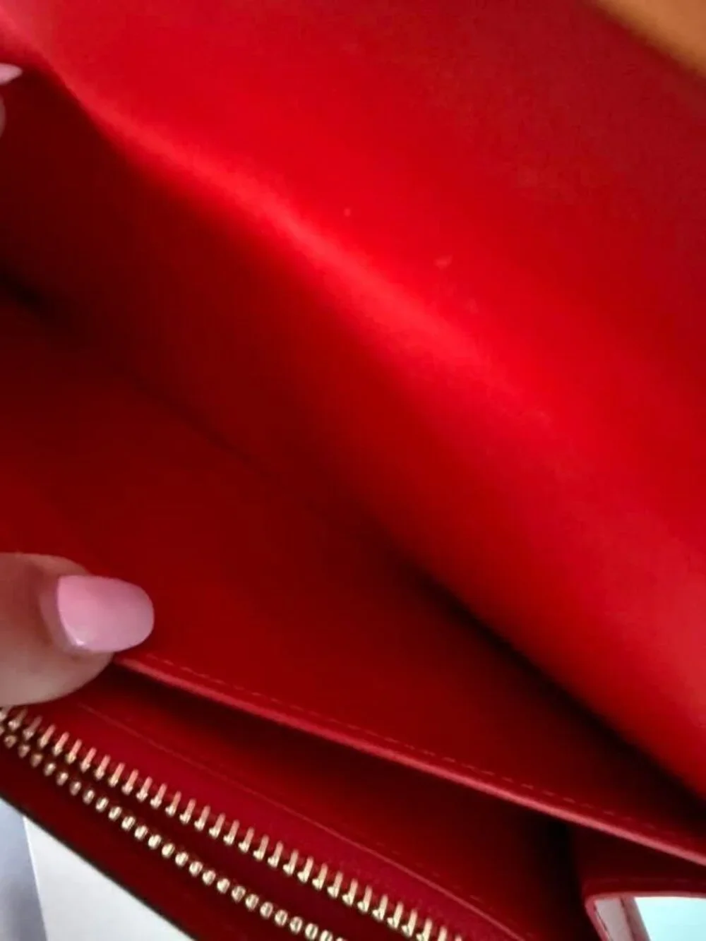 Louis Vuitton Portefeuille Louise Wallet M64550 Red Patent Leather Gold LV